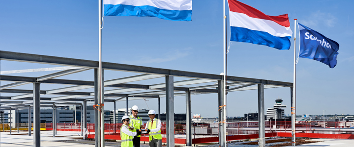 Hoogste punt in bouw nieuwe A-pier Schiphol bereikt